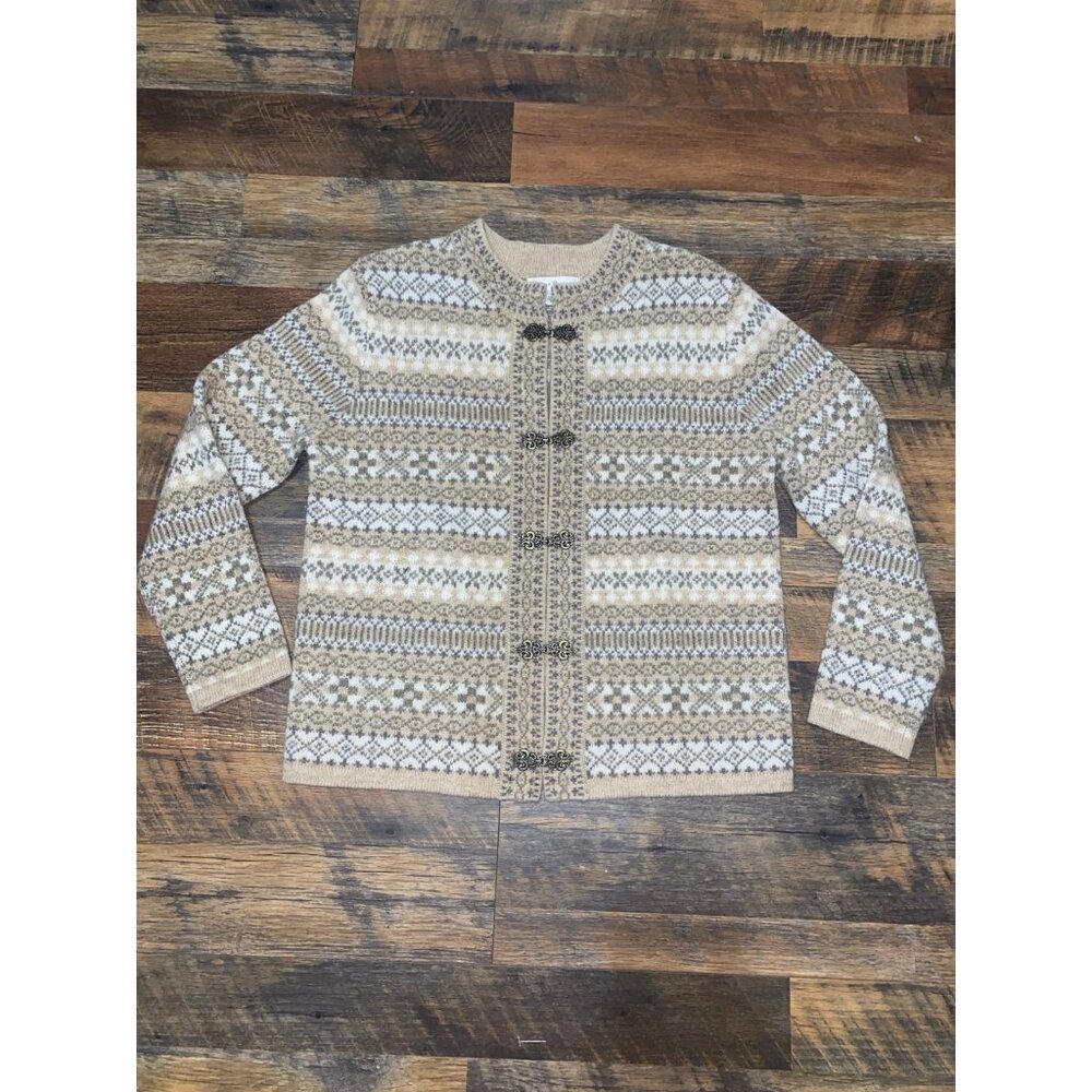 Vintage Susan Bristol Fair Isle‎ Nordic Wool Cardigan